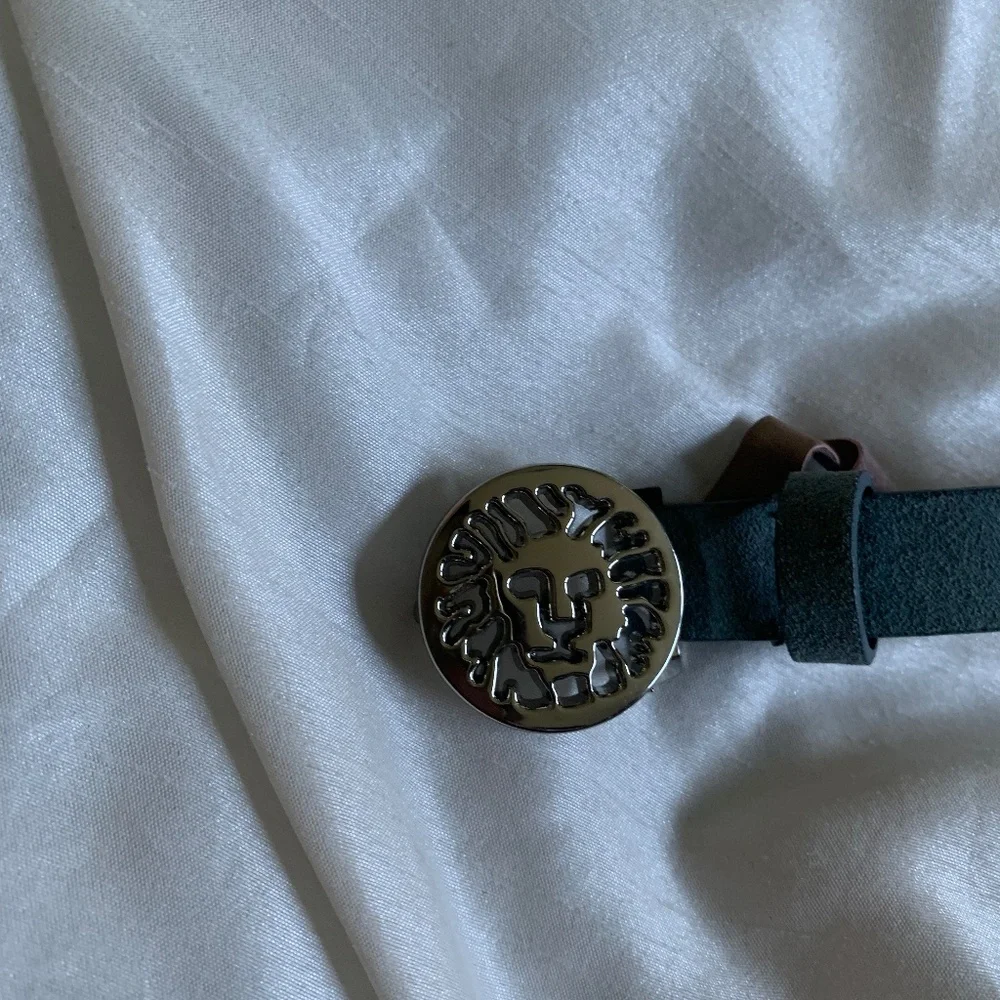 Anne Klein Gray Leather Belt sz S